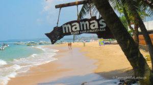 Mamas Restaurant på stranden i Hikkaduwa Sri Lanka